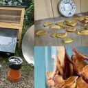 Deutschlandfunk-Nova-Netzbastler Moritz Metz hat Apfelchips mit einem Dörrkasten selbst gemacht.