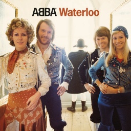Plattencover zum Album &#034;Waterloo&#034; von ABBA aus dem Jahr 1974.