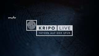 Über einem abgedunkelten Fingerabdruck in Nahaufnahme steht der Schriftzug: Kripo live - Tätern auf der Spur und das Bild eines stilisierten Fingerabdrucks.