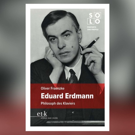 Buch-Cover mit einem Portrait von Eduard Erdmann: Oliver Fraenzke: "Eduard Erdmann. Philosoph des Klaviers"
