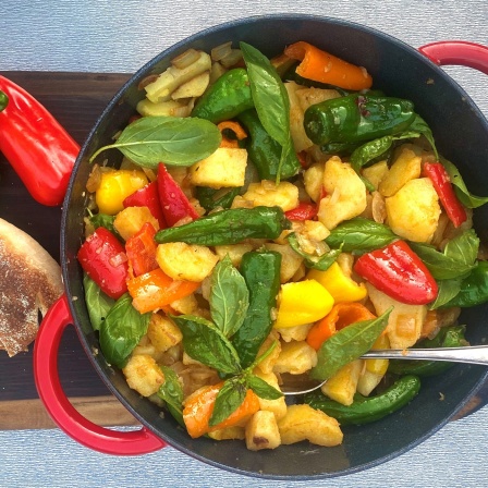 Bratkartoffelpfanne mit Bratpaprika