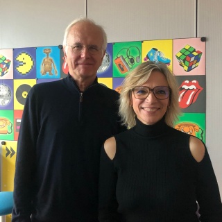 Harald Schmidt und SWR1 Moderatorin Stefanie Anhalt