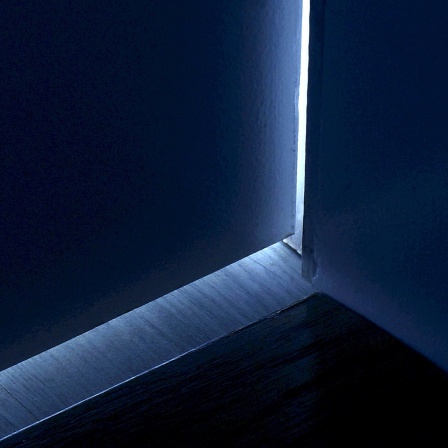 Symbolbild Tabus: ein Lichtstrahl fällt durch eine Tür bei Nacht.
