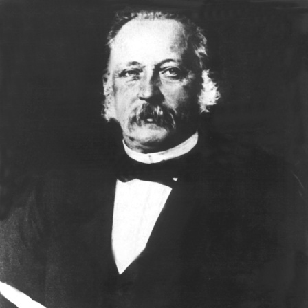 Theodor Fontane, deutscher Schriftsteller, in einer zeitgenössischen Darstellung