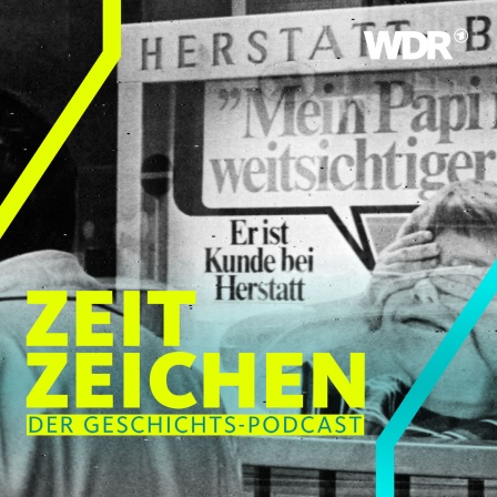  Reklame im Schaufenster der Bank in Köln: "Mein Papi ist weitsichtiger... Er ist Kunde bei Herstatt"