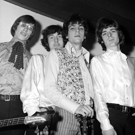 The Pink Floyd (v.l.n.r.) Roger Waters, Nick Mason, Syd Barrett und Rick Wright (März 1967)