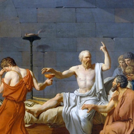 Das Gemälde "Der Tod des Sokrates" von Jacques-Louis David 
