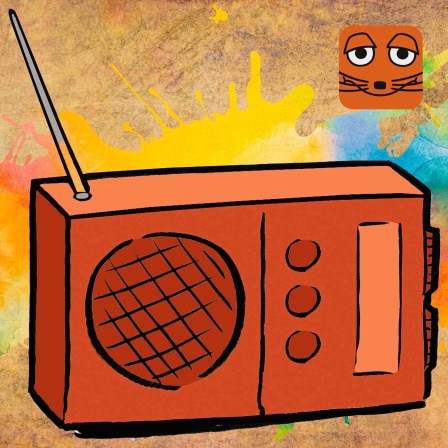 Illustration: Ein Vintage-Radio auf einem bunten Hintergrund.