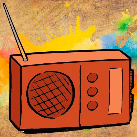 Illustration: Ein Vintage-Radio auf einem bunten Hintergrund.