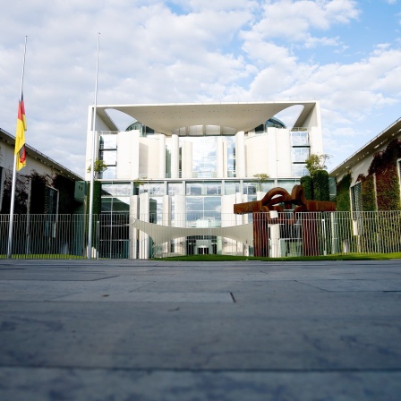 Das Bundeskanzleramt am Morgen.