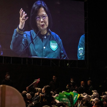 Präsidentin Tsai Ing-wen spricht während einer Wahlveranstaltung der demokratischen Fortschrittspartei (DPP)