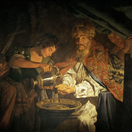 "Die Handwaschung Pilati". Oel auf Leinwand, 153 x 205 cm. INV. 1363 Paris, Musee du Louvre.