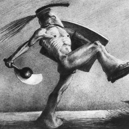 Das Beitragsbild des WDR3 Kulturfeature "Der Magier von Zwickledt" zeigt eine Grafik von Alfred Kubin mit dem Titel "Der Krieg"