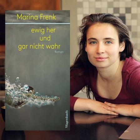 Marina Frenk + Buchcover "ewig her und gar nicht wahr" © Emanuela Danielewicz + Verlag Wagenbach