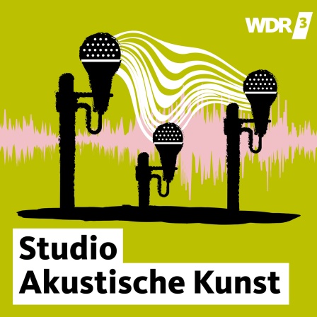 Illustration zur Sendung WDR 3 Studio Akustische Kunst: Mikrofone und eine Audiohüllkurve.