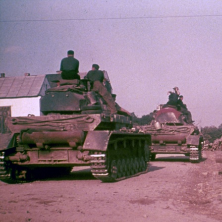 Deutsche Panzer beim Vormarsch an die polnisch-sowjetische Grenze. (Archivbild)