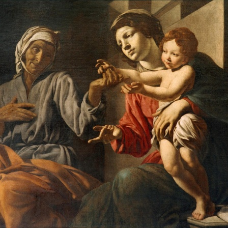 Maria mit dem Kind und der hl. Anna - Gemälde von Giovanni Battista Caracciolo, genannt Battistello