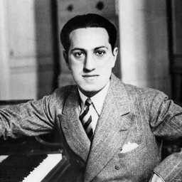 George Gershin sitzt am Klavier, Portrait