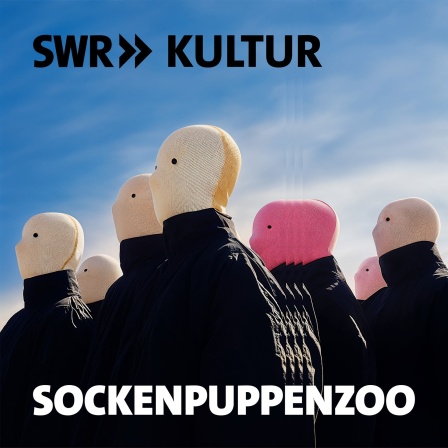 Cover Sockenpuppenzoo - Angriff auf Wikipedia. Menschen mit Stoffgesichtern schauen in eine Richtung