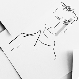 Skizzenhafte Zeichnung des Sängers Steve  Winwood