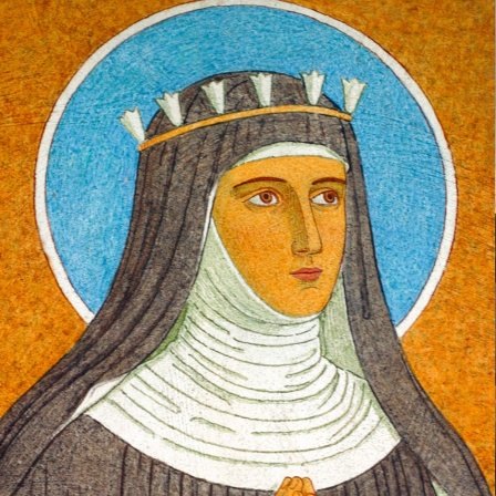 Hildegard von Bingen, Wandmalerei, Porträt, Kloster St. Hildegard, Rüdesheim am Rhein