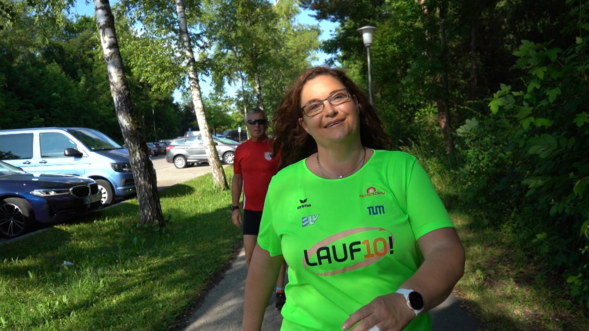 Abendschau Nicol trainiert beim LAUF10!Verein in Germering ARD