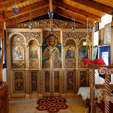 Wallfahrtskirche St. Irini bei Kampos, Insel Samos, Griechenland © dpa/imageBROKER/Dr. Wilfried Bahnmüller
