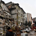 Zerstörte Häuser nach dem schweren Erdbeben in der Türkei.