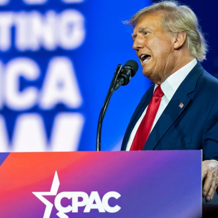 Donald Trump, ehemaliger Präsident der USA, Trump spricht auf der Conservative Political Action Conference "CPAC 2023" im National Harbor von Washington.