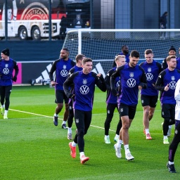 Die deutsche Nationalmannschaft beim Training