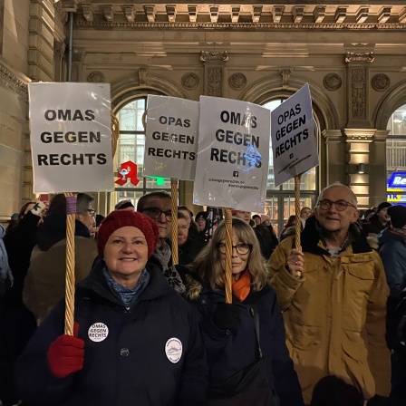 Demonstrierende von &#034;Omas und Opas&#034; gege Rechts waren ebenfalls in Mainz.