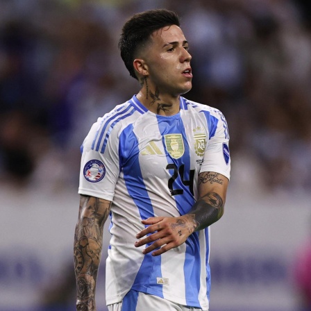 Enzo Fernandez während eines Spiels für Argentinien