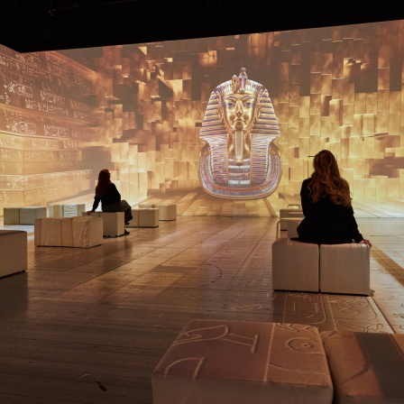 Blick in die immersive Ausstellung &#034;Tutanchamun&#034;.