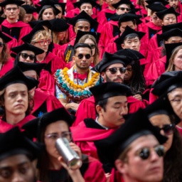 Absolventinnen und Absolventen der US-Eliteuniversität Harvard in Cambridge im Mai 2024