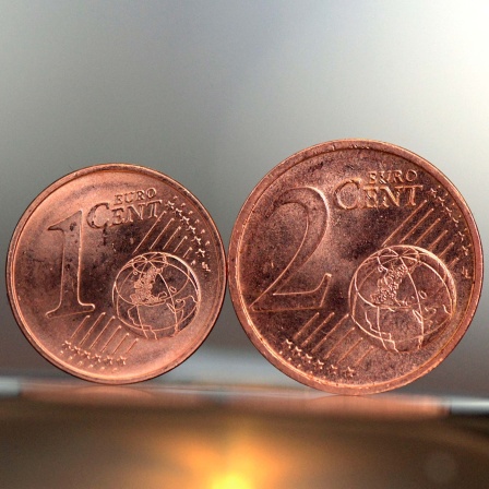 Eine 1-Cent- und eine 2-Cent-Münze