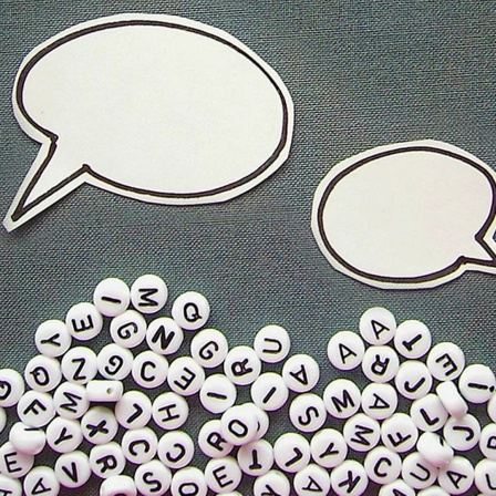 Sprechblasen mit Buchstaben
