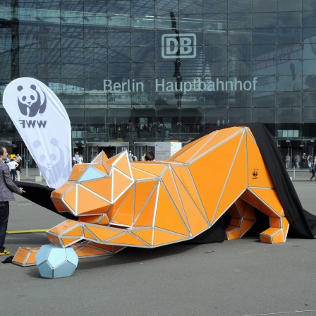 Origami-Tiger von der Umweltschutzorganisation