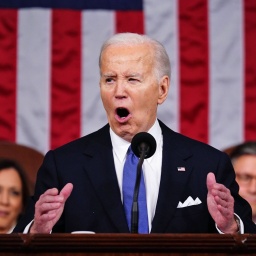 Der amerikanische Präsident, Joe Biden,hält seine Rede zur Lage der Nation vor dem US-Kongress.