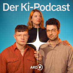 Podcast-Grafik "Der KI-Podcast" mit den Hosts Fritz Espenlaub, Marie Kilg und Gregor Schmalzried