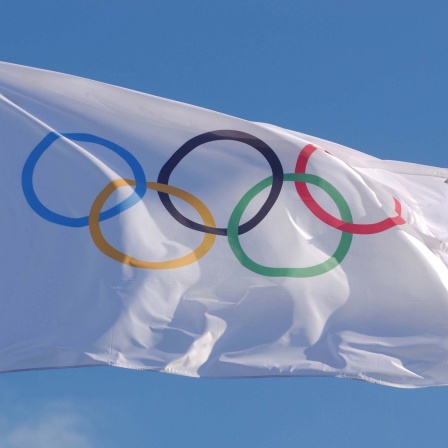 Fahne mit den  olympischen Ringen