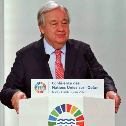UN-Generalsekretär Antonio Guterres spricht bei der Eröffnungssitzung der dritten Ozean-Konferenz der Vereinten Nationen (UNOC3) in Nizza.
