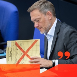 Deutscher Bundestag - Bundesfinanzminister Christian Lindner, FDP, schaut in eine Mappe. | Bild: dpa/picture alliance/dts-Agentur/HR/BR