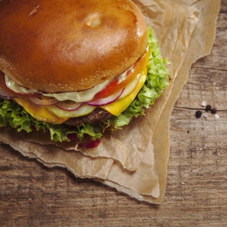 Veggie Burger, Ansicht von oben