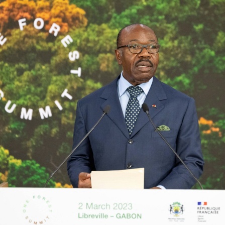 Gabuns Präsident Ali Bongo beim One Forest Summit im März 2023 in Libreville. 
