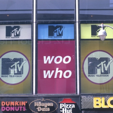 MTV Logos auf einem Gebäude in New York
