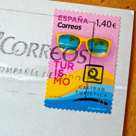 Eine in Spanien frankierte Postsendung