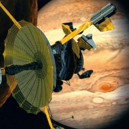 Die Raumsonde Galileo zog acht Jahre als künstlicher Mond durch das Jupitersystem (Illustration).
