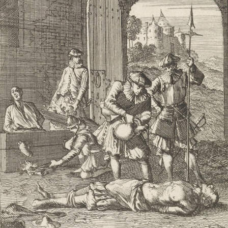 Folter von Häretikern in Arras, um 1491, Caspar Luyken, Hermannus Ribbius