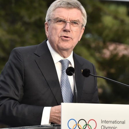 Thomas Bach bei der Pressekonferenz nach dem IOC meeting 