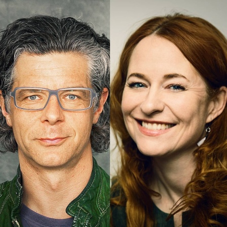 MDR KULTUR Literaturredakteurin Katrin Schumacher (rechts) und MDR KULTUR Moderator Carsten Tesch